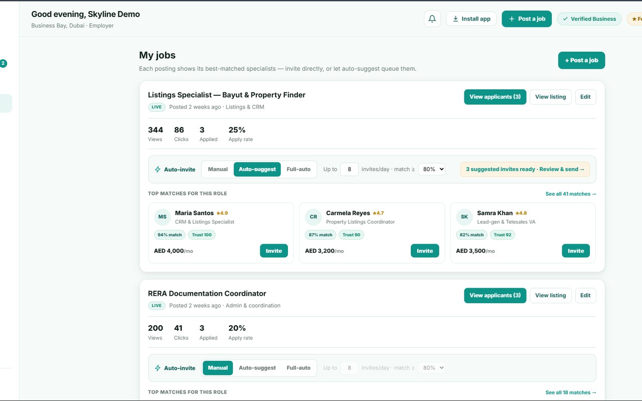 Post and manage open roles