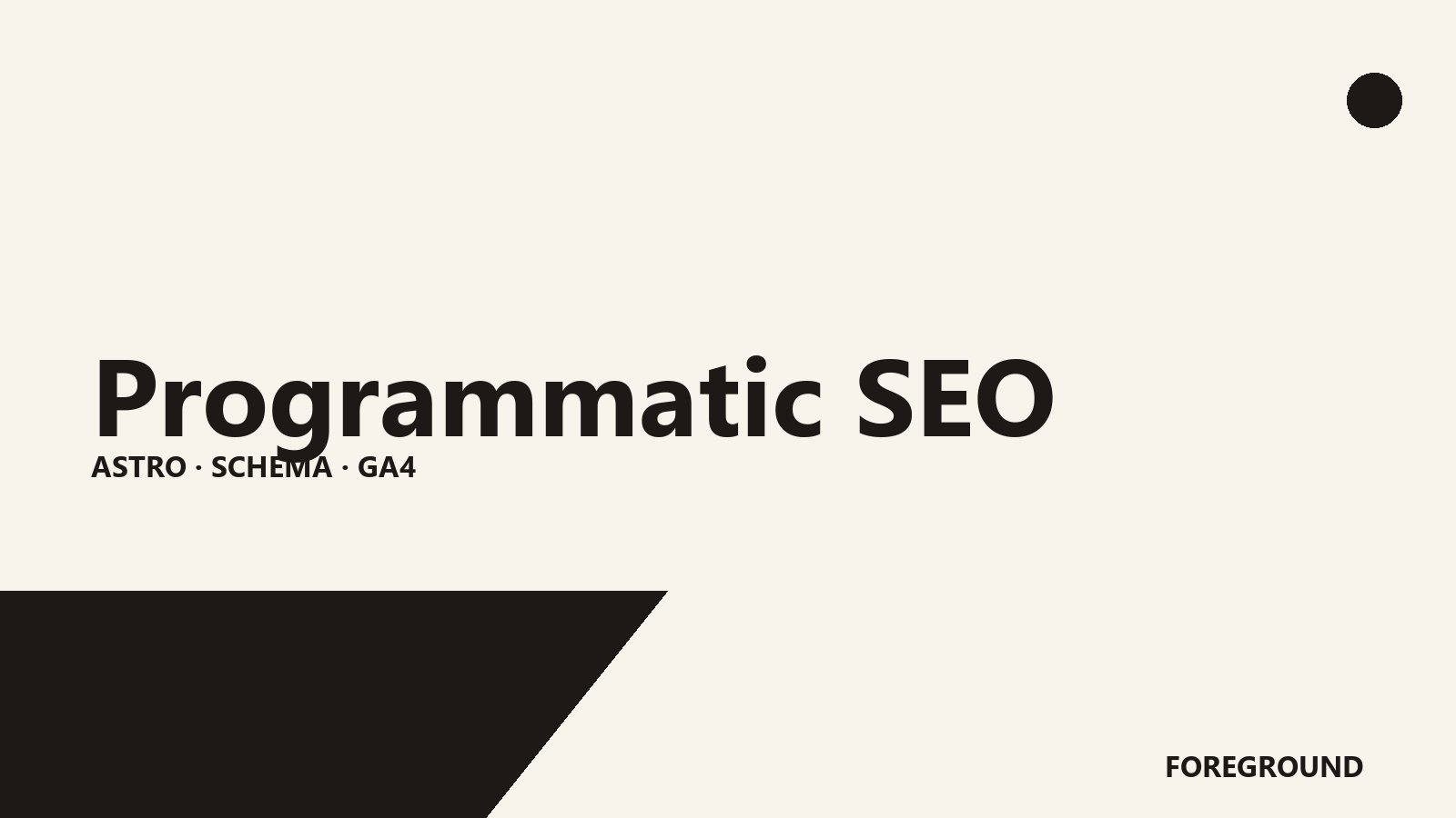 Programmatic SEO for real estate discovery